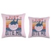 Just Bite Me | Funny Fishing Cool Shark Throw Pillow