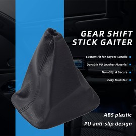 GXCXBJWJY Shift Lever Dust Boot PU Leather Cover - Compatible with Toyota Corolla - OEM 1:1 Fit - ABC Plastic Base + Non-Slip PU Material
