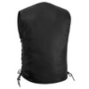 True Element Mens Single Panel Back Leather Motorcycle Vest w/Concealed