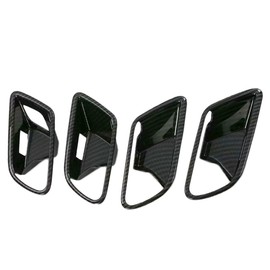 Riloer Car Accessories Carbon Fibre Chrome Interior Door Handle Shell Trim for Mer-cedes-B-enz A-Class W177 2019-2021, CLA Class C118 2020+