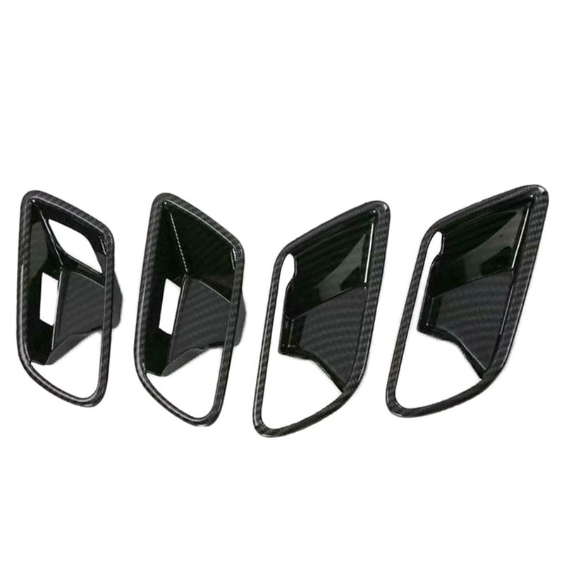 Riloer Car Accessories Carbon Fibre Chrome Interior Door Handle Shell