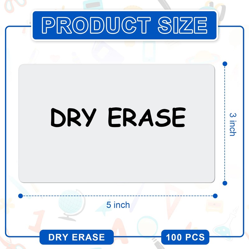 Harloon 100 Pcs Dry Erase Index Cards 3 x 5