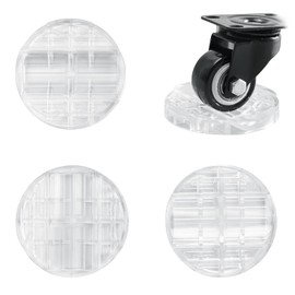 Caster Stopper Tatami Dent Prevention Sofa Anti-Slip Caster Protection Wheel Chock Furniture Chair Feet Anti-Scratch Fixed Transparent Rubber Soundproof Vibration 4pcs Round (Clear)
