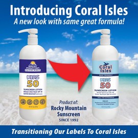 KIDS Rocky Mountain Sunscreen SPF 50 LOTION | Broad Spectrum UVA/UVB Protection | Hawaii 104 Reef Act Compliant (Oxybenzone & Octinoxate Free) | Water Resistant 80 Min | Fragrance Free | For Children