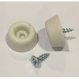 Abrafix Toilet Seat WHITE Rubber Buffers 19mm (Pack Of 6)