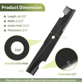 Keycci 038-4826-00 High Lift Blades Compatible with Bad Boy MZ Magnum ZT CZT Elite Stand-On Mower, Lawn Mower Blades Replace for Bad Boy 48'' Deck, 3 Pack