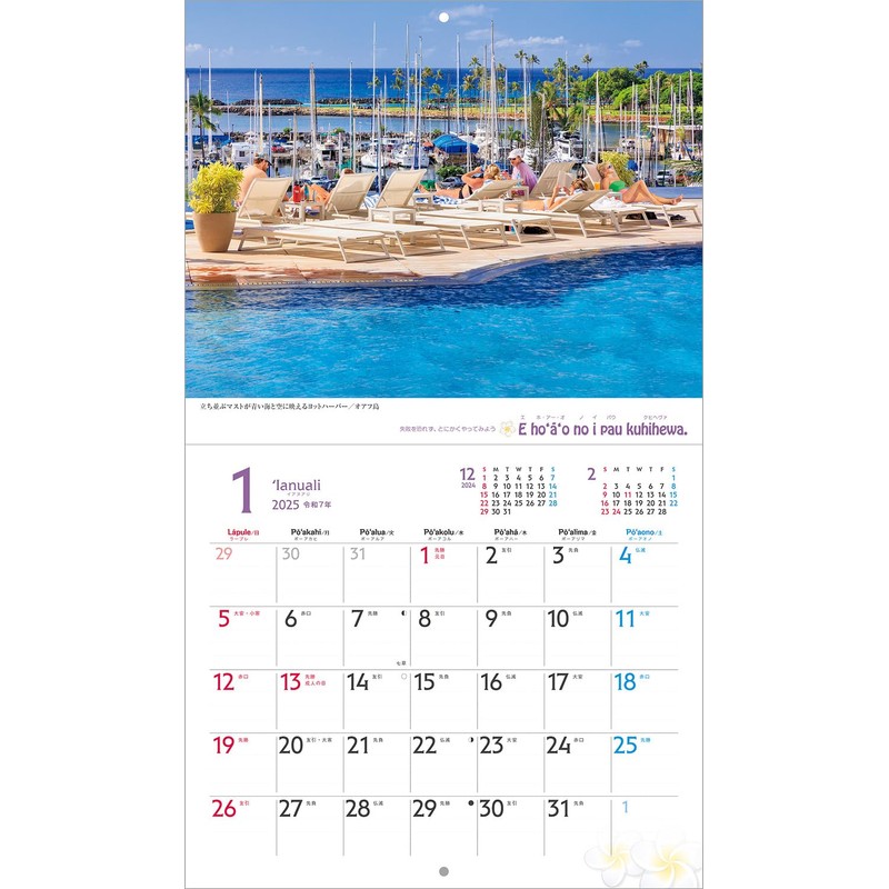 Photo Studio Calendar | Hawaii 2025 Small Calendar Wall Hanging