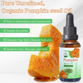 tovaginsh 3Pack Organic Pumpkin Seed Oil for Hair Growth, 100% Natural Cold Pressed Pumpkin Oil for Face, Skin Care, Hair Care, Scalp Massage, Body Massage Oils with Dropper