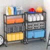 Folews 4-Tier Storage Shelving Unit with Wheels, Metal Rolling Storage