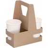 Cup Carrier Holder 2 Cups Kraft cardboard carrying tray for
