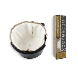 CoffeeSock ’The Original’ Reusable 100% Organic Cotton Coffee Filters - 2 pack Basket Filters 3-6 cup fit | Coffee Sock Cloth Coffee Filter | Organic Cotton Alternative – Zero-waste & Eco-Friendly
