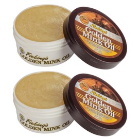 Fiebing's Golden Mink Oil for Leather Boots (2 Pack, 6 oz Each) - Leather Cleaner & Conditioner - Waterproof, Preserve, Soften All Smooth Leathercraft & Vinyl - Prevents Salt Stains On Couch, Purse