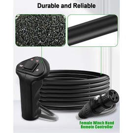 3-Pin Female Winch Hand Remote Controller Fit for 12000LB Winch ATV UTV Trailer, with 3Pin Male Plug Control Socket