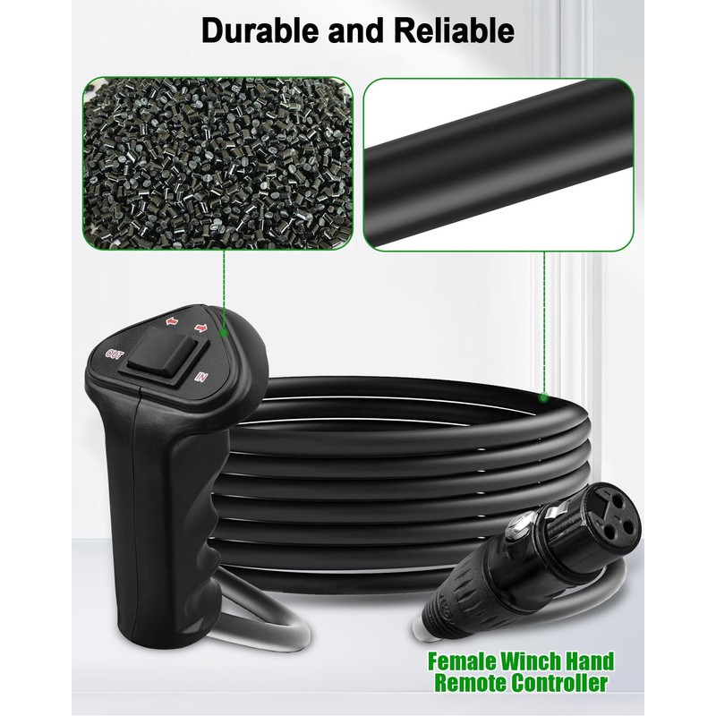 3-Pin Female Winch Hand Remote Controller Fit for 12000LB Winch