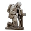 Napco Garden Antique White Finished Praying Soldier at Grave Military