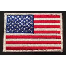 Unbranded AMERICAN FLAG PATCH flag patch WHITE BORDER US UNITED STATES flag patch 3 5/8"