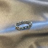 925 Sterling Silver Tiny Open Hearts Eternity Band Ring 3