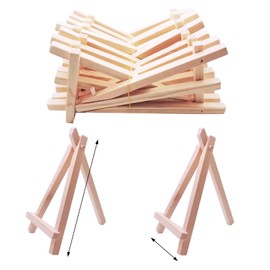 14Pack Wood Display Easel, 6 Inch Wooden Tripod Display Stand for Painting Craft Sewing Display