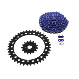 94-98 fits Yamaha YFM350 350 Warrior Blue Non O-Ring Chain Black Sprocket 15/41 102L