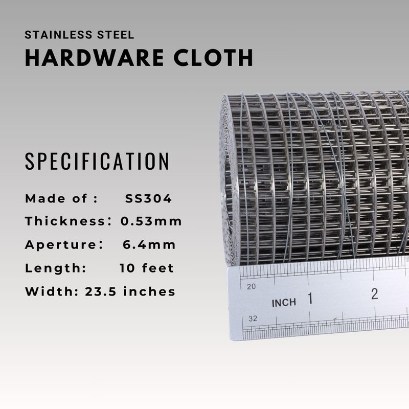 Generic 304 Stainless Steel 1/4 inch Wire Mesh Screen, 23.5