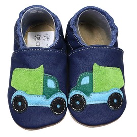 HOBEA-Germany Crawling Shoes for Boys and Girls in Various Designs, Truck dark blue