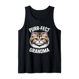 PURR-FECT Grandma Fur Mom Cute Cat Lover Animal Gift Tank Top