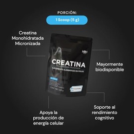 Creatina Monohidratada Micronizada Creavitalis® con 5 g por porción, Sin Sabor, 225 g, 45 porciones
