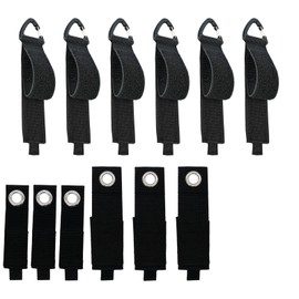 12 Pcs Black Storage Straps Set, Adjustable Cable Ties with Mountaineering Buckle Strap, Chicken Eye Strap, Hook-and-Loop Cord for Cables, Wires, Rope, Hoses, Garage, Workshop, Basement