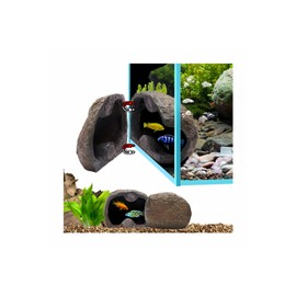 fzwzydd Magnetic Aquarium Cave - Shrimp cave - Cichlid Caves for Aquarium,Resin Fish House - Shrimp Hide for Fish Aquarium Decor,Fish Tank Cave for Betta Fish Tank Decor