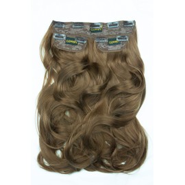 BOMBSHELL HAIR EXTENSIONS 250g 24" Flicky 3 Pieces Full Head Clip On Hair Extensions Hair Piece Wig (M12 MOUSEY BROWN)