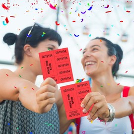 Kosiz 504 Sheets 5 Bid Raffle Ticket with Different Numbers Per Sheet Chinese Auction Tickets for Events Church Basket Auction Silent (Red)