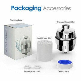 wangmin126 Universal 15 Stage Shower Filter Purifier Remove Chlorine To Hard Water Softener