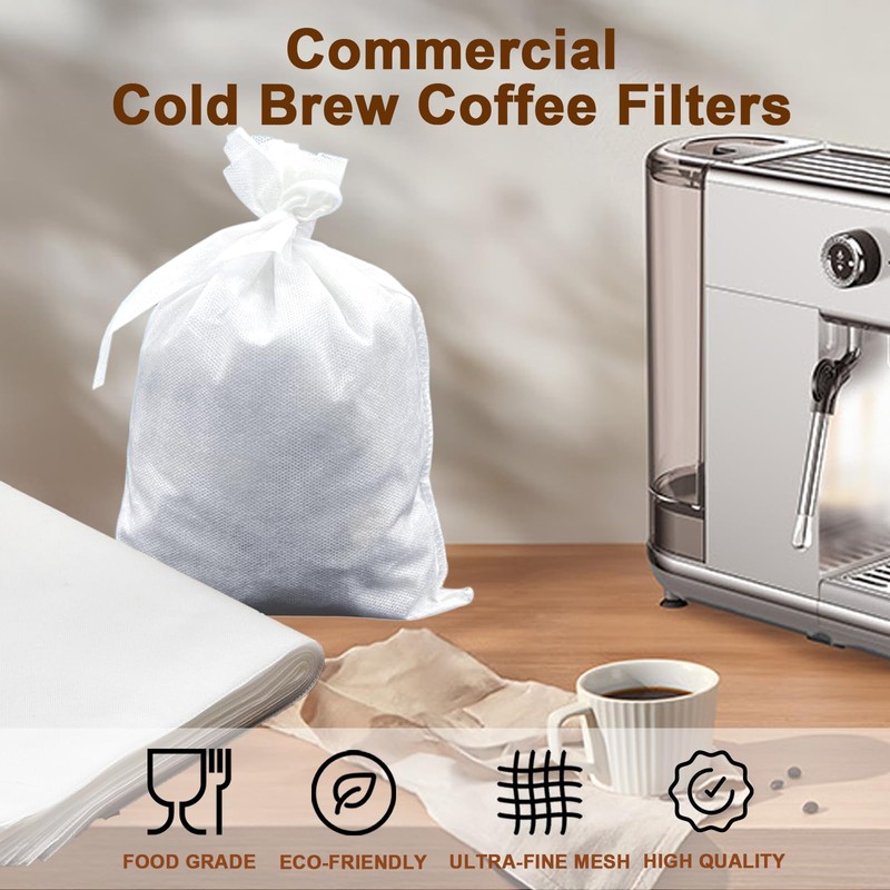 YURICK 50 Pack Commercial Cold Brew Coffee Filters for 5