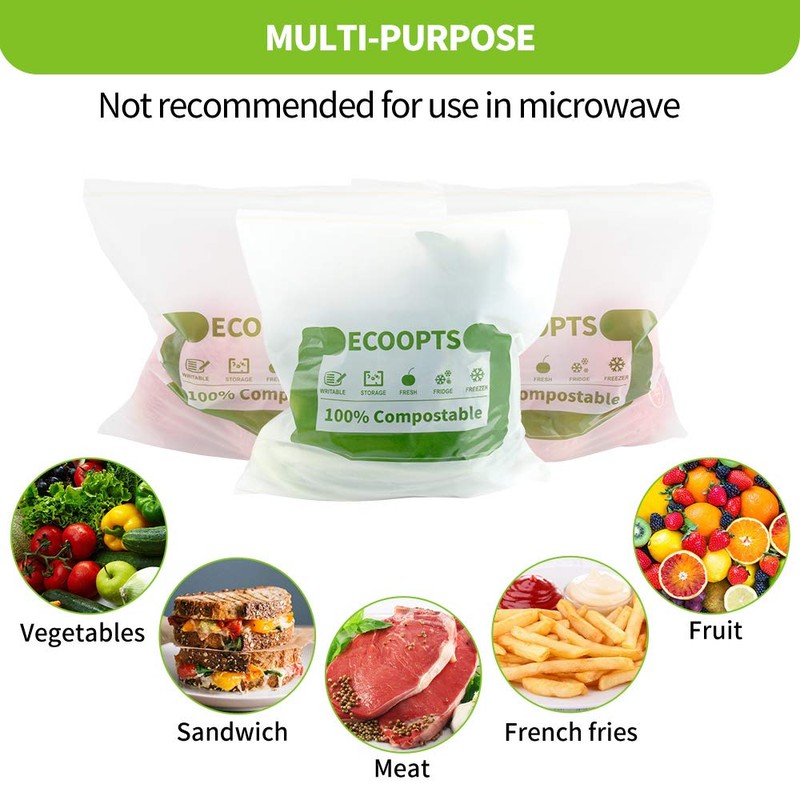 100% Compostable Large Gallon Zip Bag | ECO-Friendly Food Storage