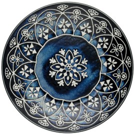 Sugar Land MK20458 Moroccan Plate (L) Diameter 9.4 x 1.6 inches (24 x 4 cm), Navy