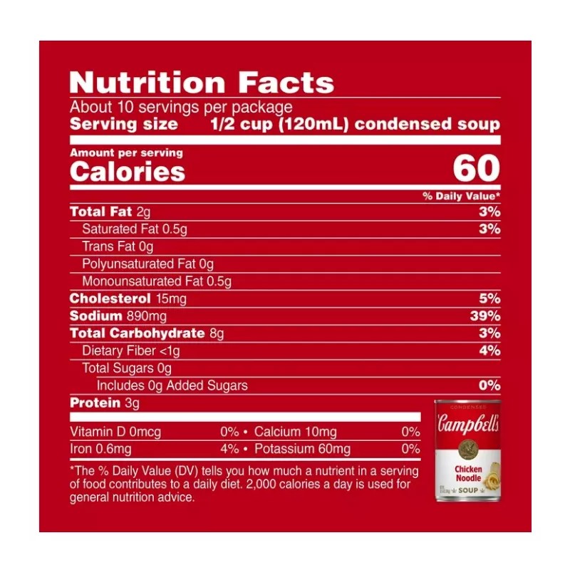 Campbell's Hearty Chicken Noodle Soup, 10.75 oz ,Pack of 4