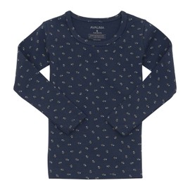 AVAUMA Baby Boys Girls Pajama Set 6M-7T Kids Cute Toddler Snug fit Pattern Design Pjs Cotton Sleepwear Flower Pattern (Rose.Navy.M)