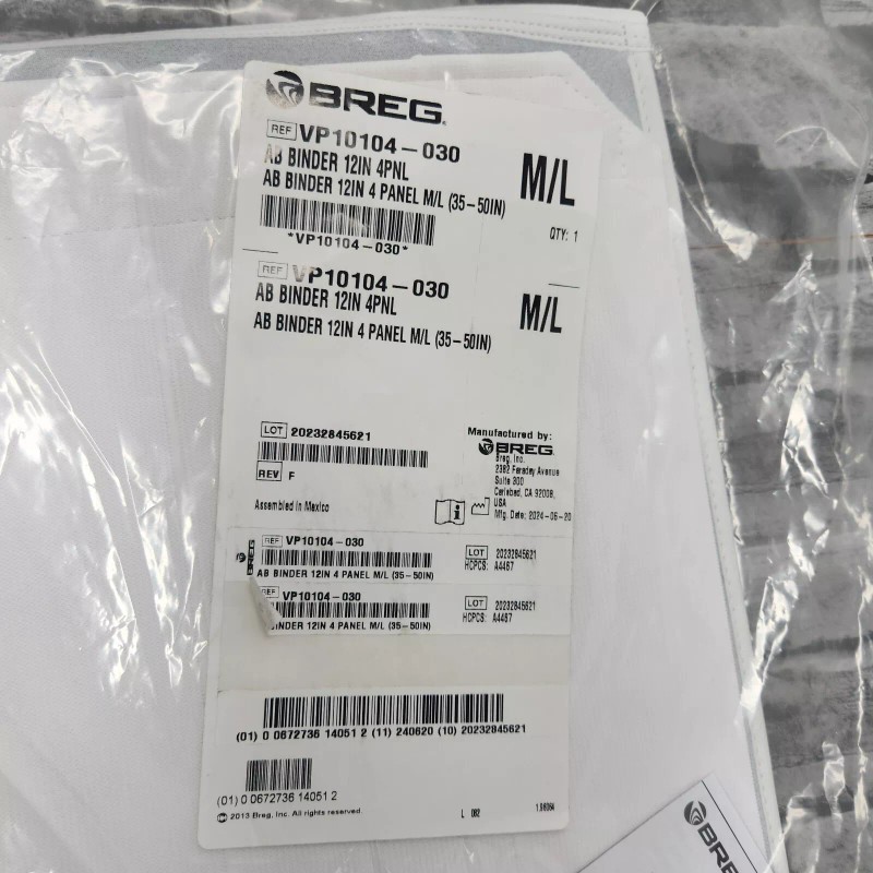 BREG Abdominal Surgery Binder Ribs Belt 12″ SIZE Med/Large Hernia