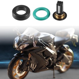 X AUTOHAUX Fuel Injector Seal O Ring - Car O-Ring Rebuild Repair Kit - for SUZUKI GSXR1000 NBR Rubber Black - 4 Sets