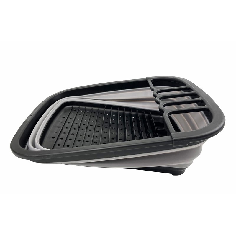 SAMMART 8L Collapsible Plastic Dish Drainer with Draining Board -
