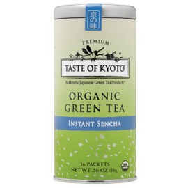 Taste of Kyoto Sencha Green Tea, Premium Instant, 16 Count (Pack of 1)
