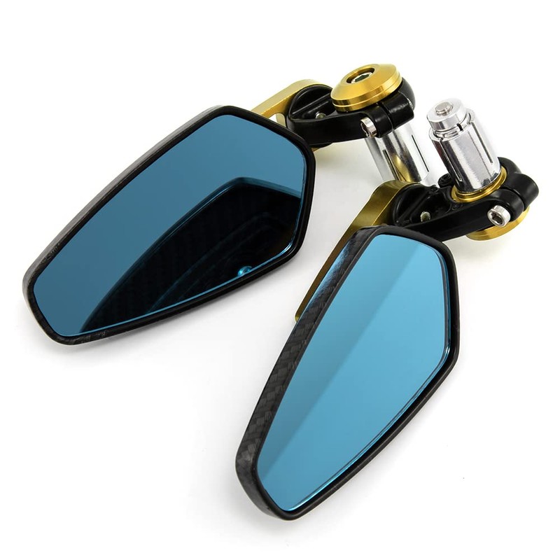 7/8'' 22mm Motorcycle End Bar Mirror Universal Foldable Motorbike Side