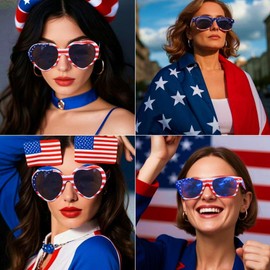 Eyegla Bulk American Sunglasses USA Flag Sunglasses Classic Patriotic Sunglasses 4th of July Party Supplies