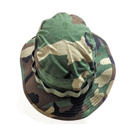 Generic Vietnam 2.5"" Short Brim Woodland Camo Boonie Hat: Made in The USA, Camouflage Sun Hat (US, Alpha, X-Large, Woodland)