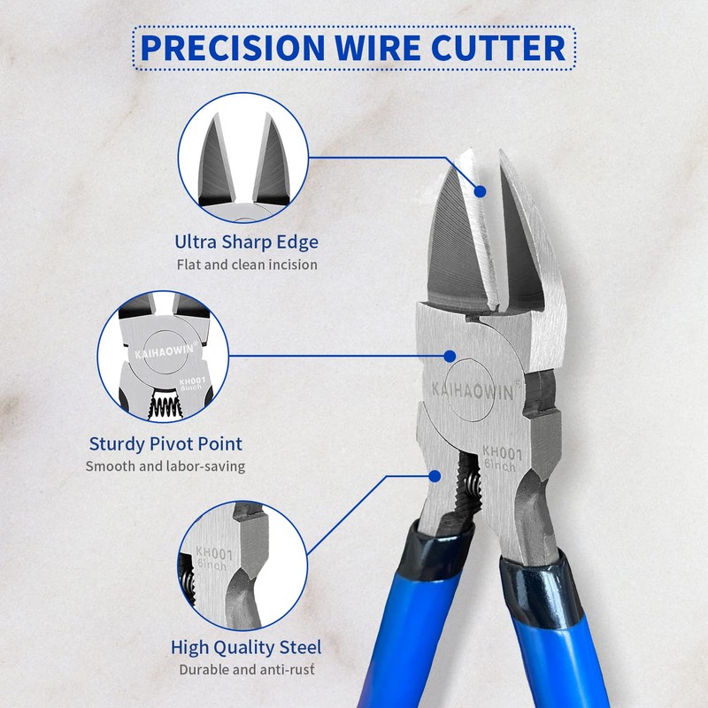 Wire Cutters 2 Pack KAIHAOWIN 6 Inch Wire Cutters Set
