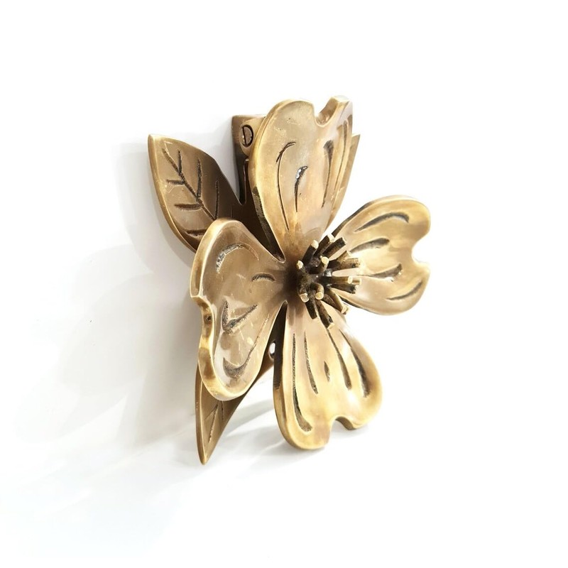 Solid Brass Round Flower Door Knocker - Holiday Gift