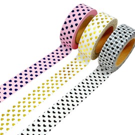 allydrew Masking Tape Washi Tapes Valentine Hearts Washi Tape Set of 3, Set 3