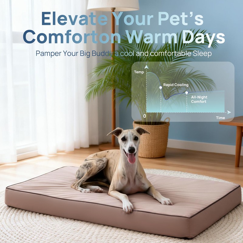blunique Cooling Dog Bed Large Sized for Summer, Q-Max >0.45