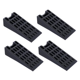 Pe&Hui Door Stopper,4 Pack Flexible Rubber Door Stops Wedge Holder,DIY Furniture Levelers for Doors, Tables of Home ImprovementOfficeSchoolFactory etcBlack
