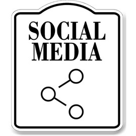 SOCIAL MEDIA ELEGANT WHITE Aluminum Composite Sign 15 x 18 inches